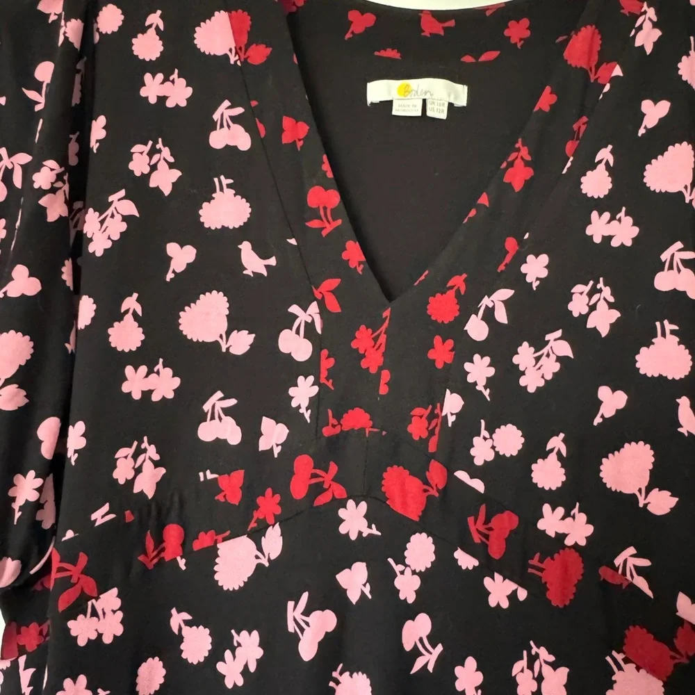 Boden Black and Pink Midi Dress - Picture 4 of 8